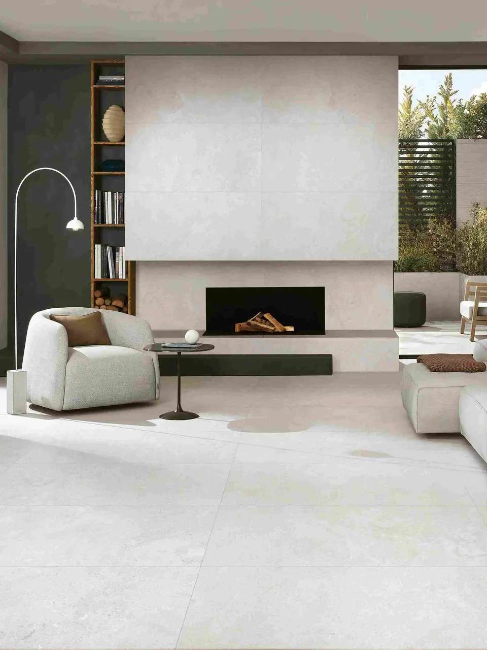 Soft Pearl White Sandstone-Look Wall & Floor Porcelain Tile