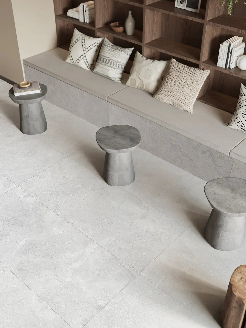 Light Grey Marble-Look Wall & Floor Porcelain Tile