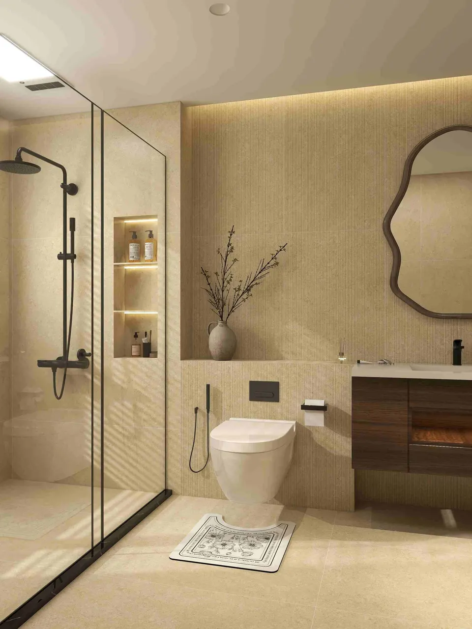 Warm Beige Limestone Molded Antique Finish Wall & Floor Tile