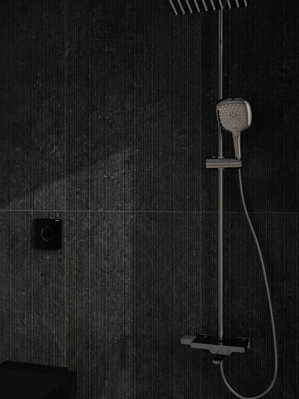 Charcoal Grey Fluted Limestone Molded Antique Finish Wall & Floor Tile
