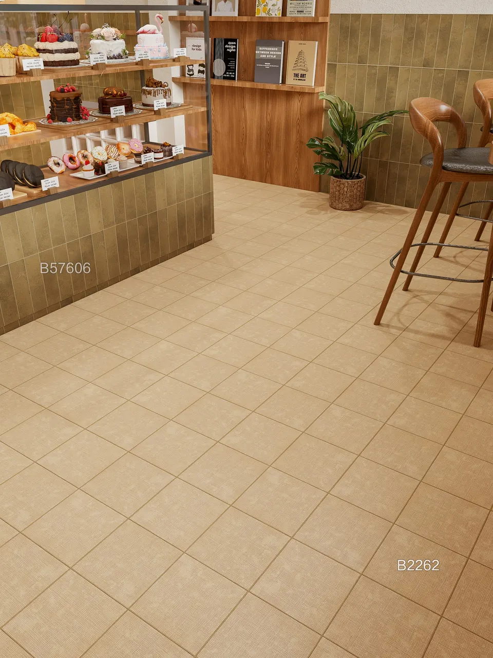 Beige Grid Pattern Decorative Tile for Wall & Floor