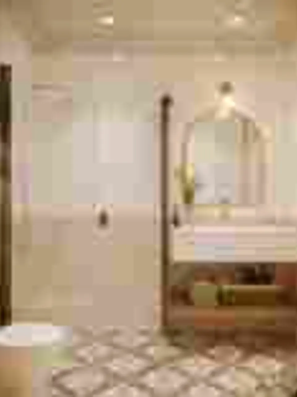 Terracotta Geometric Lattice Decorative Tile for Wall & Floor