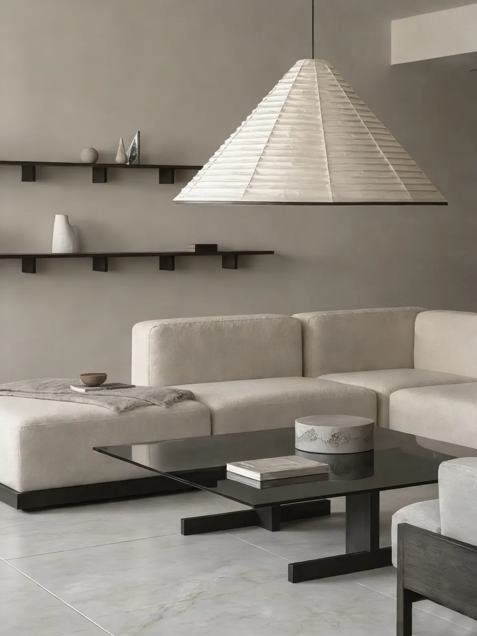 Light Greige Travertine Stone-Look Wall & Floor Tile