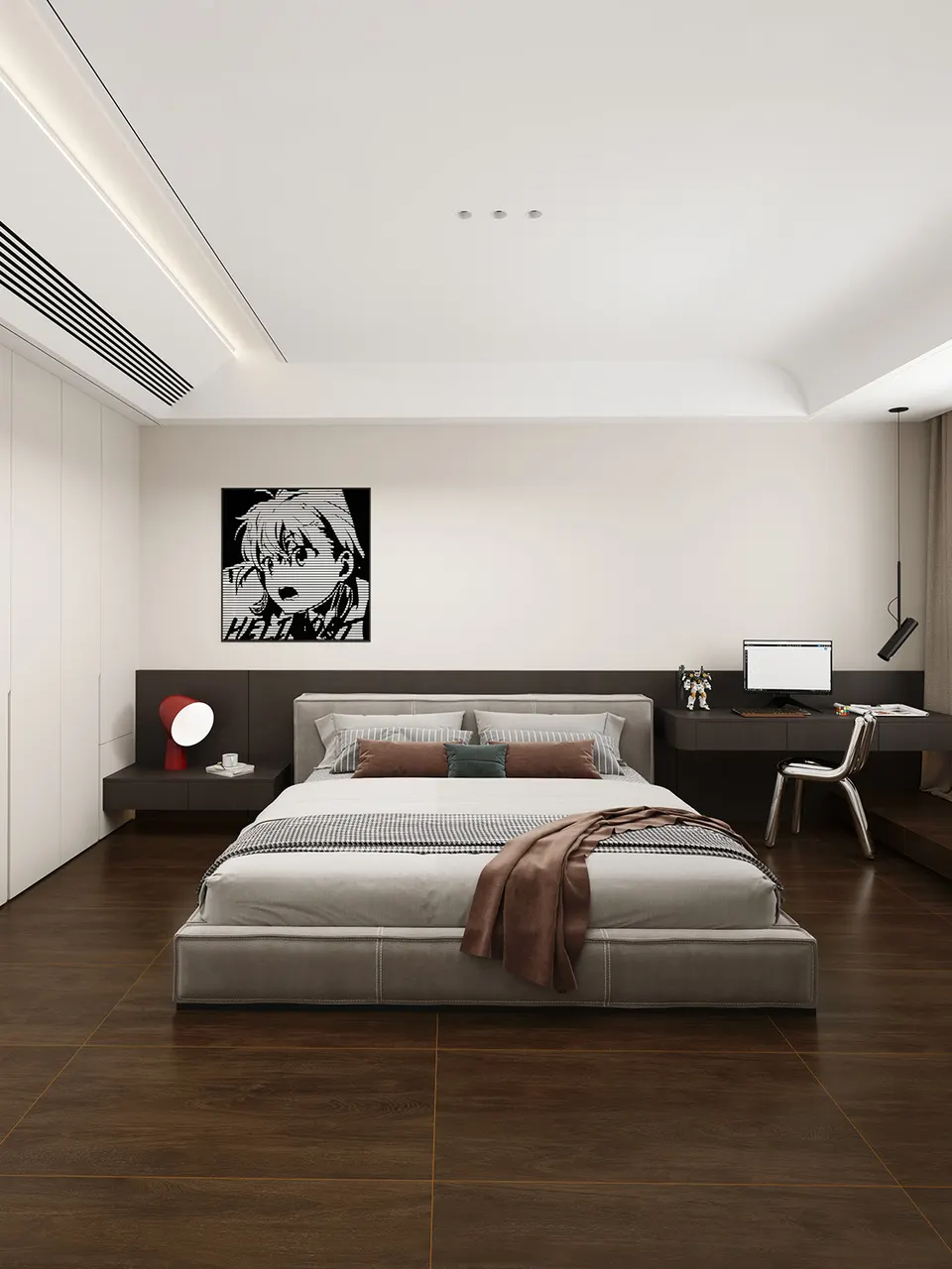 Dark Brown Walnut Wood-Look Porcelain Tile for Wall and Floor