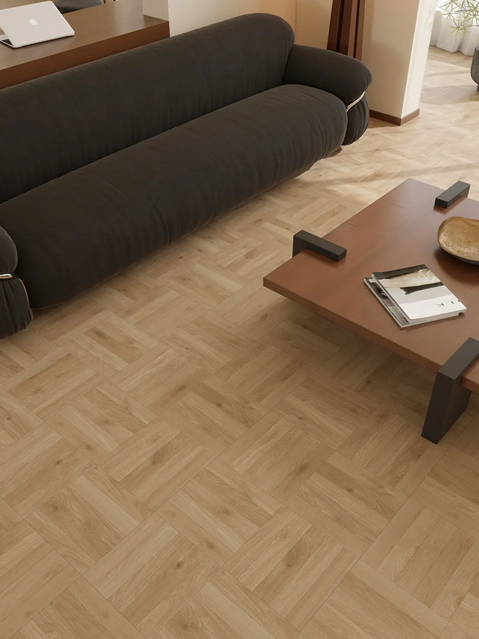 Light Greige Oak Wood-Look Porcelain Tile for Wall and Floor
