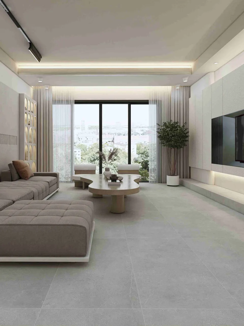 Silver Grey Concrete-Look Cement Wall & Floor Tile