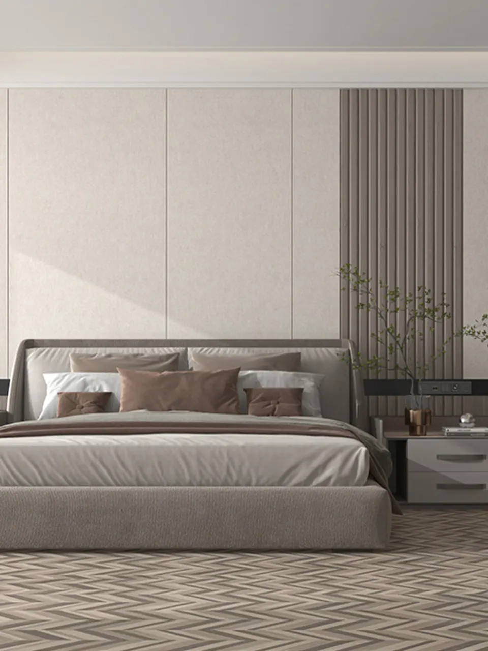 Soft Grey Linen Fabric-Look Sintered Stone