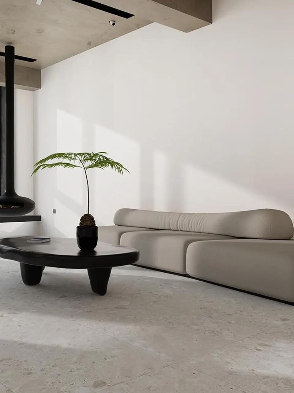 Light Ivory Fine Aggregate Terrazzo-Look Porcelain Tile for Wall and Floor