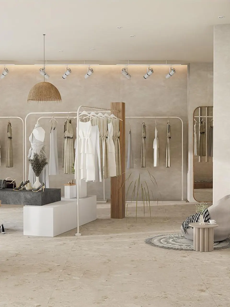 Light Beige Classic Terrazzo-Look Porcelain Tile for Wall and Floor