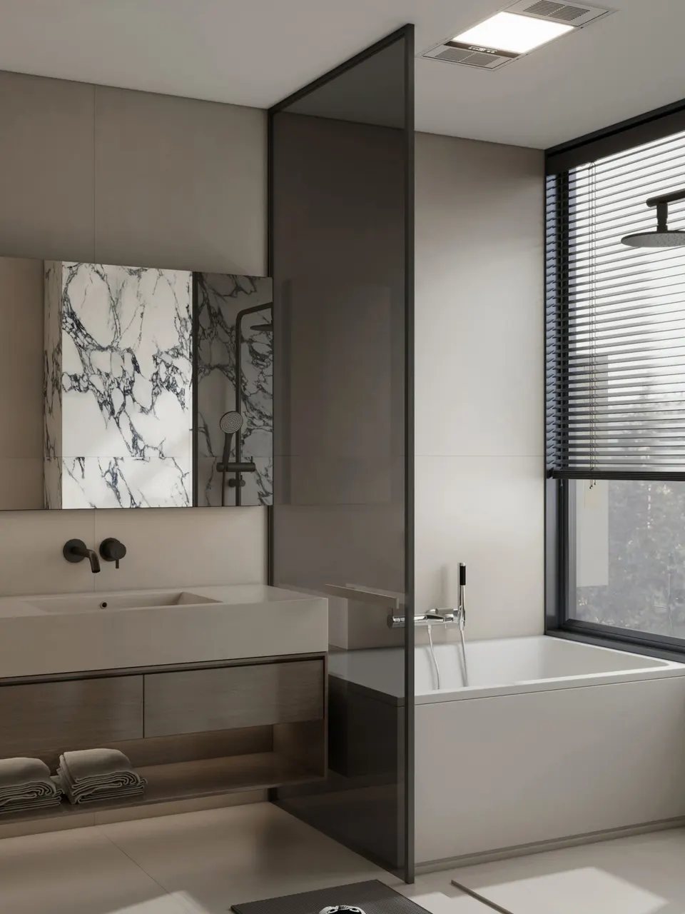 Light Warm gray Limestone Cement-Look Porcelain Wall/Floor Tile
