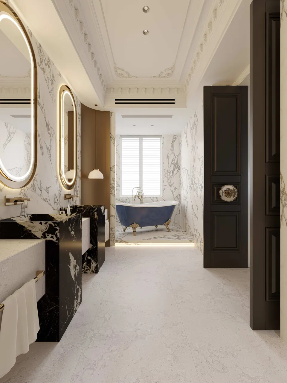 Warm White Arabescato Gold Marble-Look Porcelain Wall/Floor Tile
