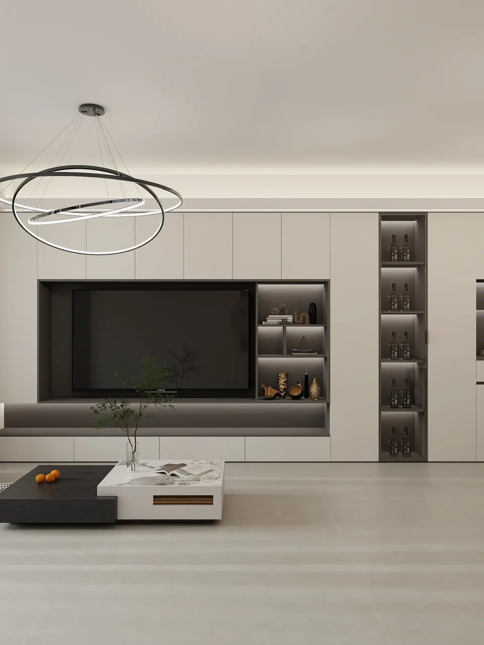 Soft Light Warm Grey Limestone Cement-Look Porcelain Wall/Floor Tile