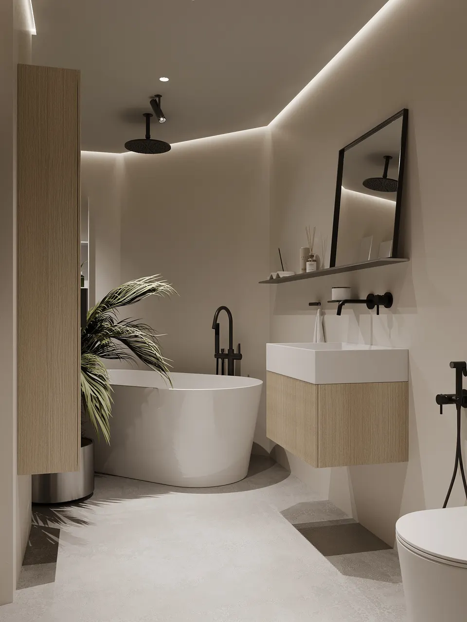 Light Greige Limestone Cement-Look Porcelain Wall/Floor Tile