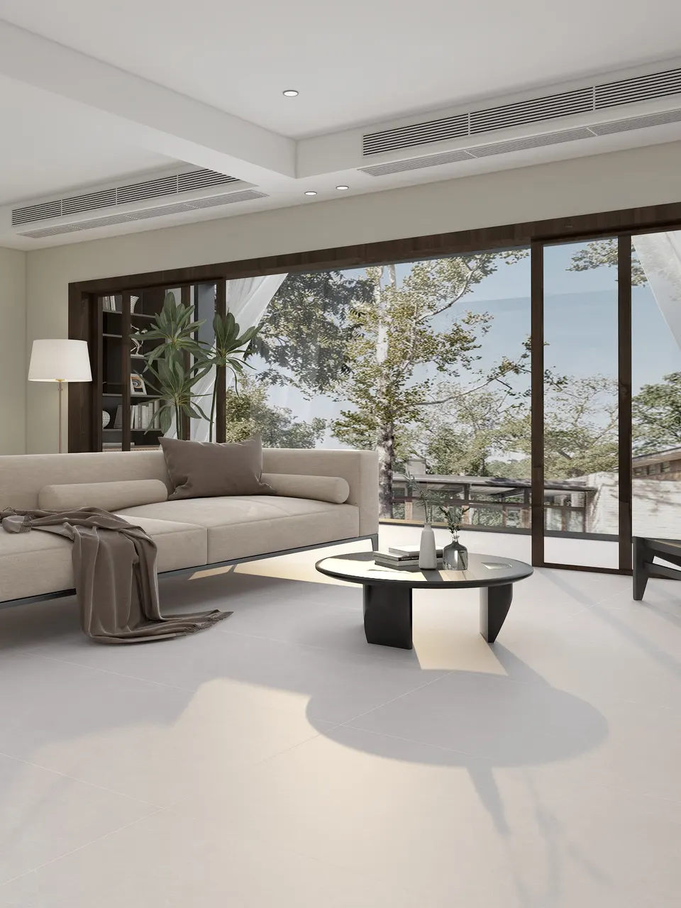 Light Mist Grey Limestone Cement-Look Porcelain Wall/Floor Tile