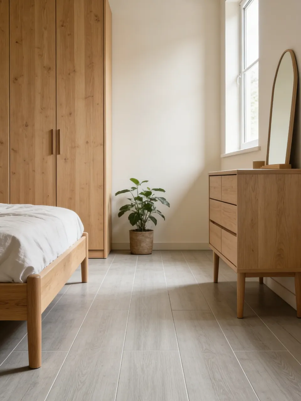 Mist Grey Ash Stone-Look Wood Grain Rustic Tile for Wall and Floor