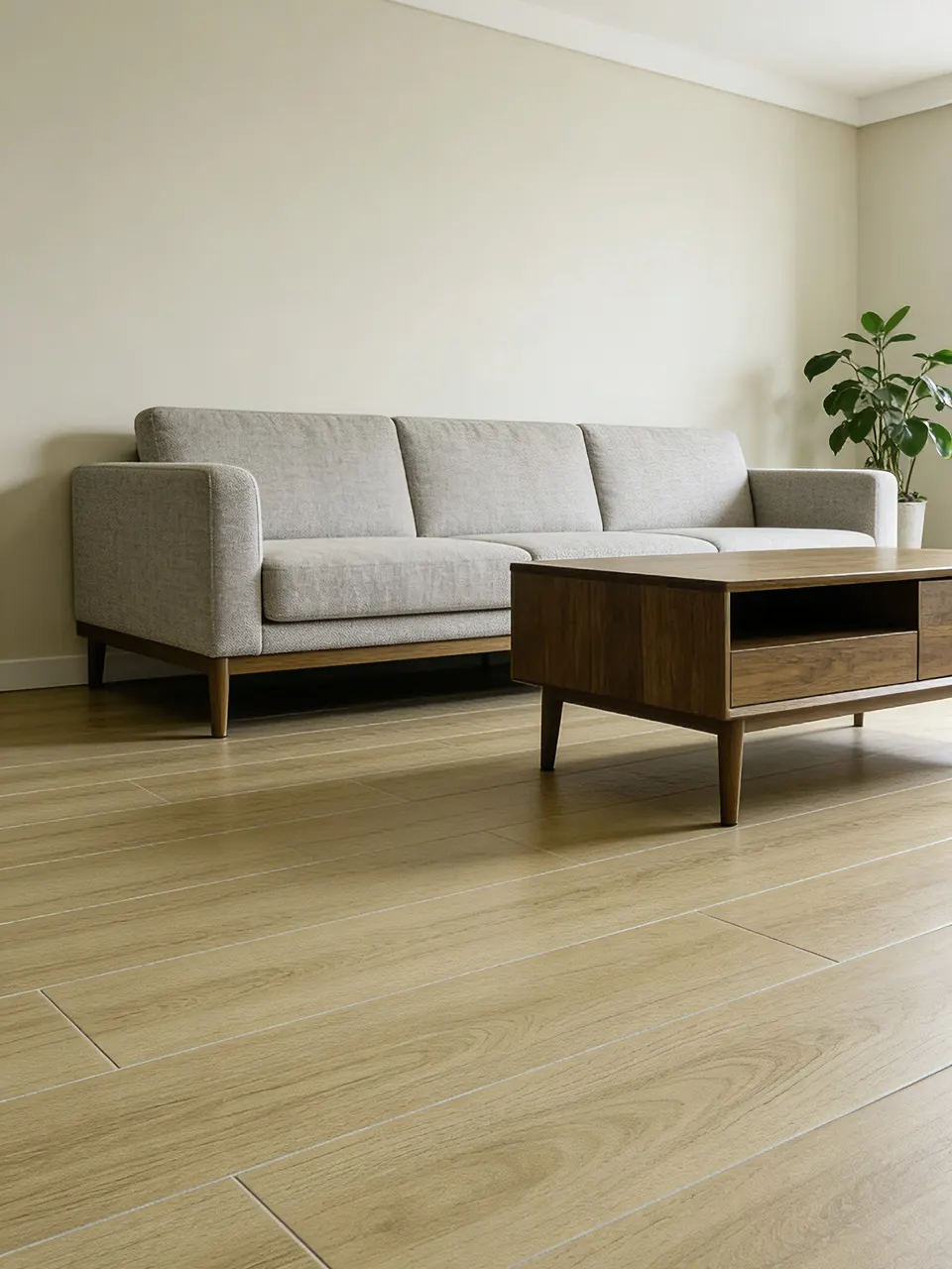 Greige Oak Wood-Look Porcelain Tile for Wall and Floor