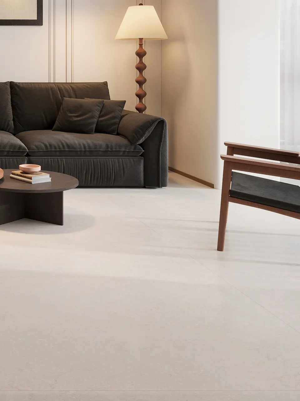 Soft Mist White Sandstone-Look Porcelain Wall/Floor Tile