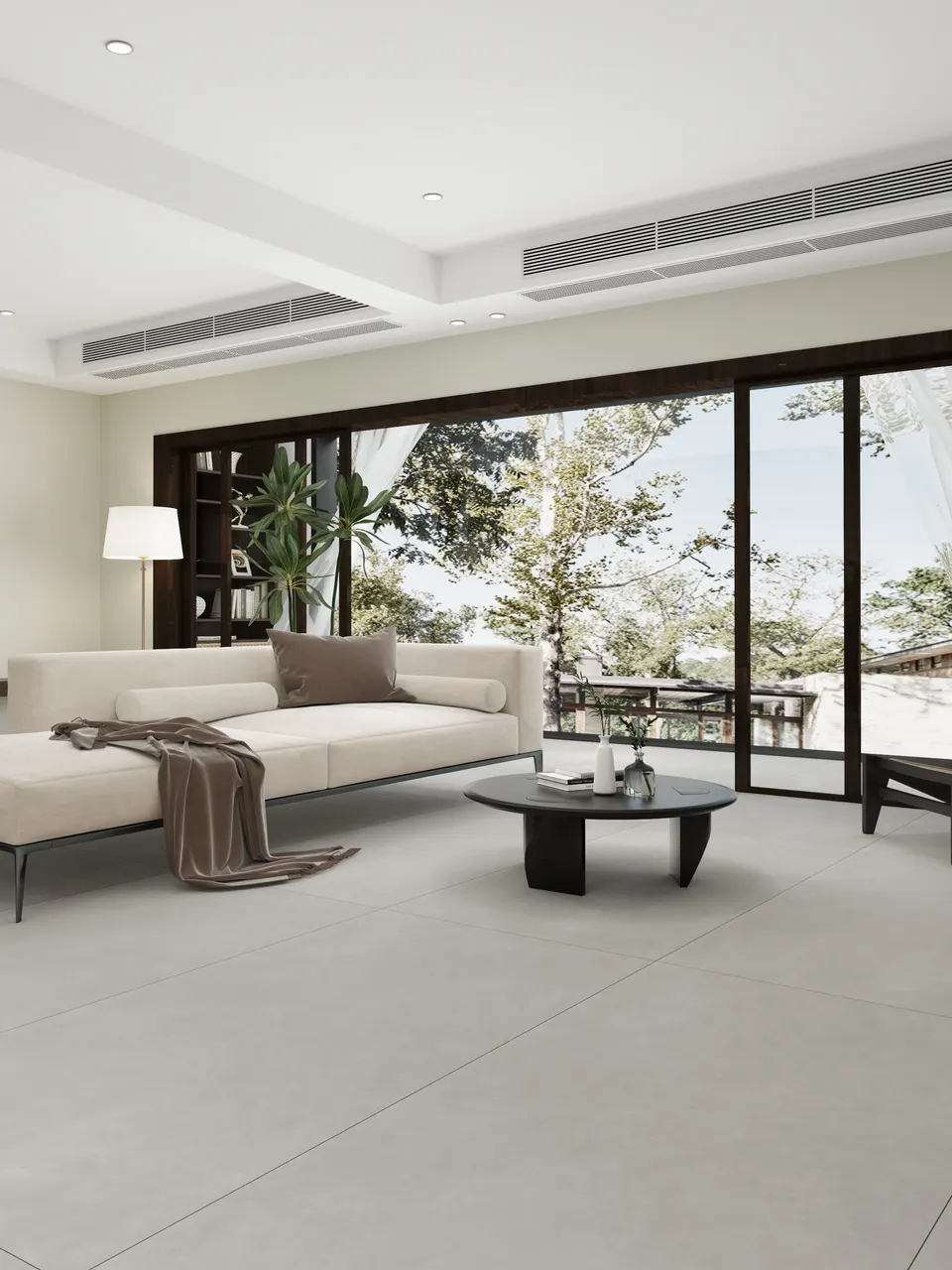 Soft Mist Grey Sandstone-Look Porcelain Wall/Floor Tile