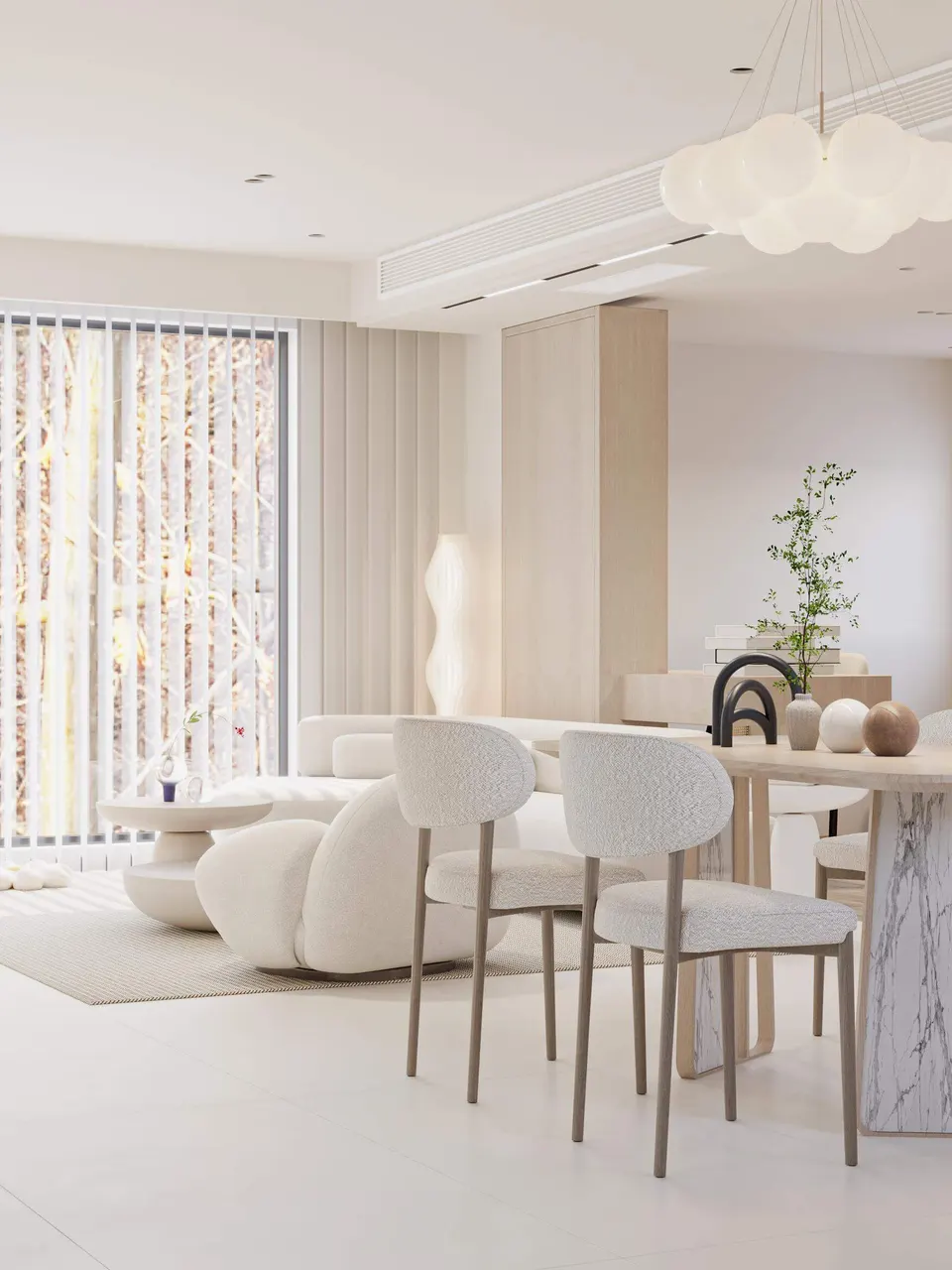 Warm White Plaster-Look Porcelain Wall/Floor Tile