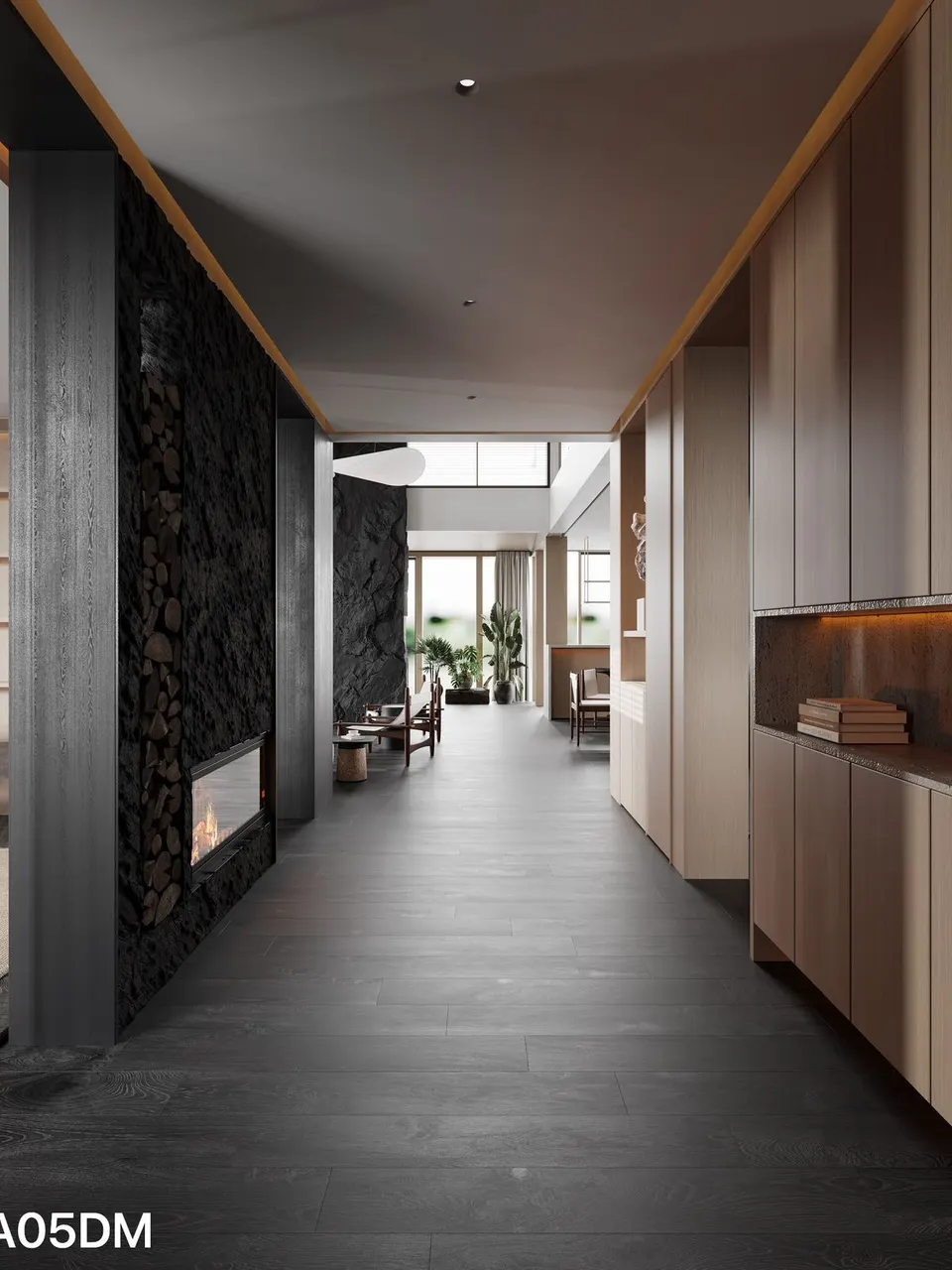 Charcoal Black Weathered Oak Wood Look Porcelain Tile for Wall and Floor