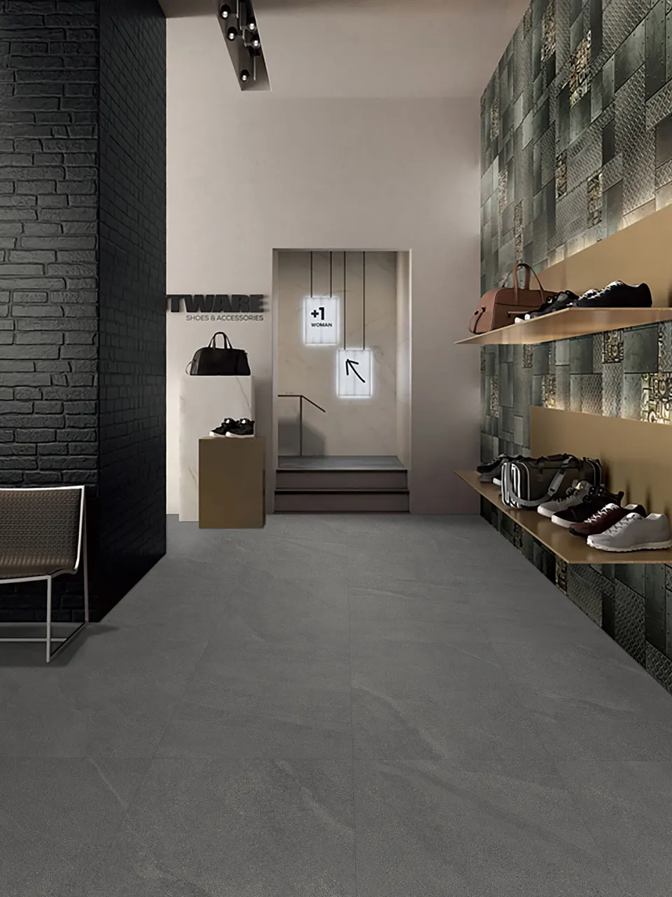 Charcoal Grey Sandstone-Look Wall & Floor Porcelain Tile