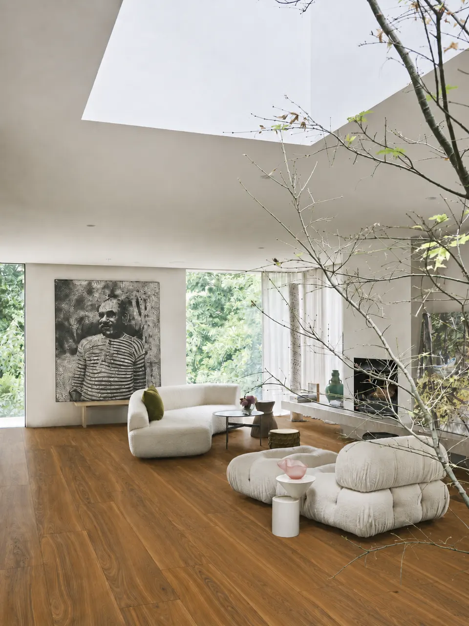 Golden Brown Teak Wood Look Porcelain Tile for Wall and Floor