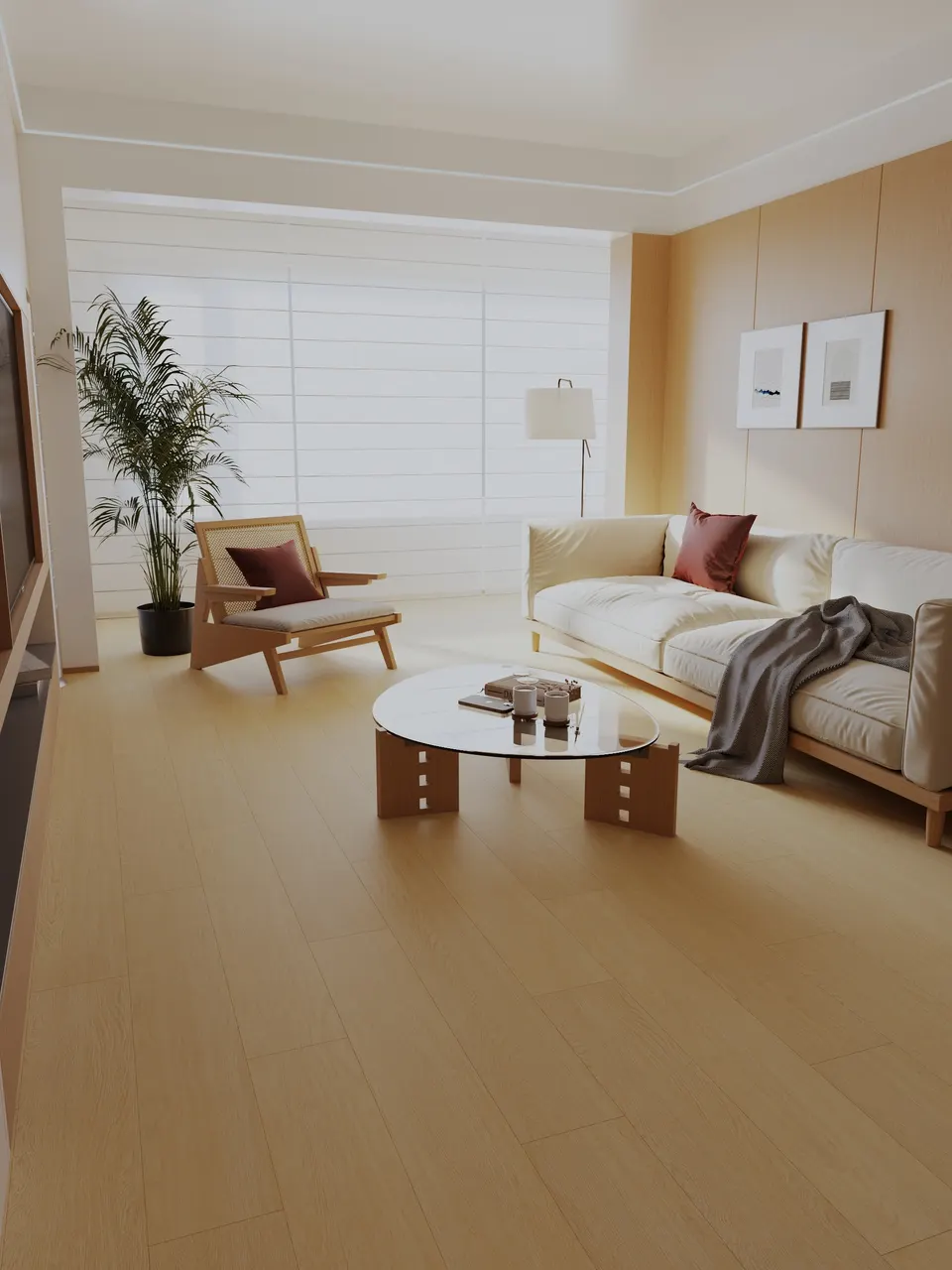 Light Sand Beige Natural Oak Wood Look Porcelain Tile for Wall and Floor