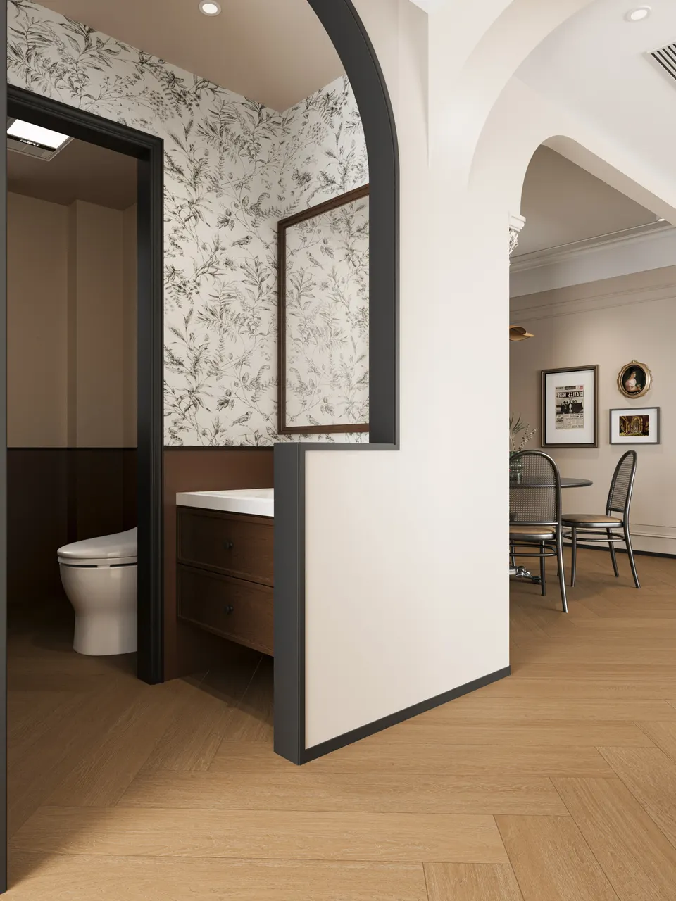 Deep Taupe Brown Smoked Oak Wood Look Porcelain Tile for Wall and Floor