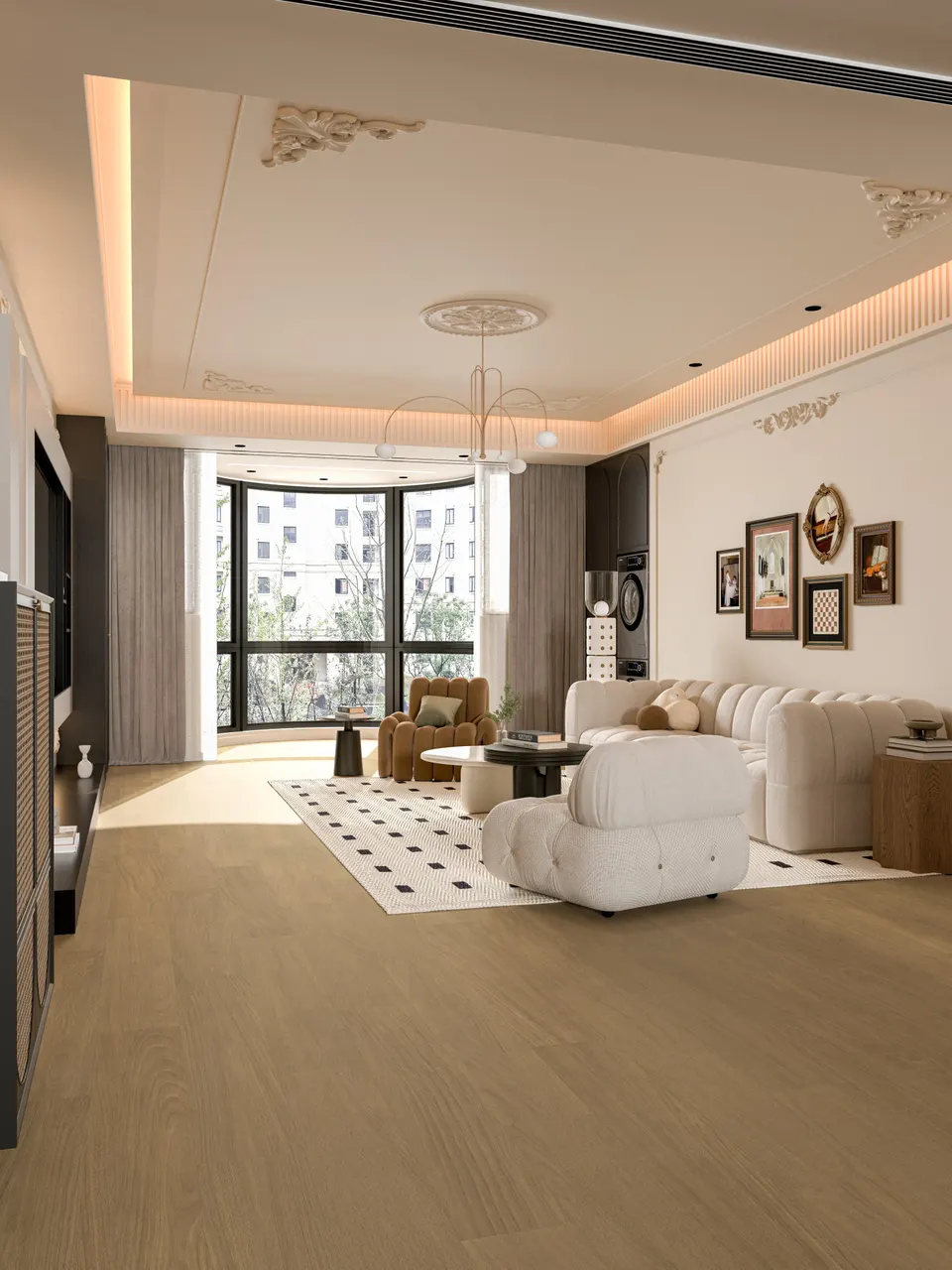 Warm Taupe Brown Fine Oak Wood Look Porcelain Tile for Wall and Floor