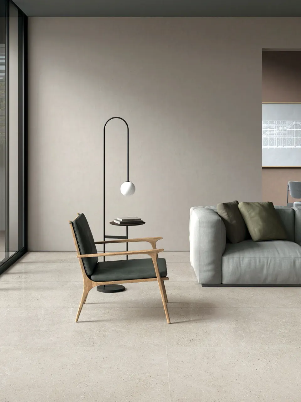 Warm Beige Fine-Grain Sandstone-Look Wall & Floor Tile