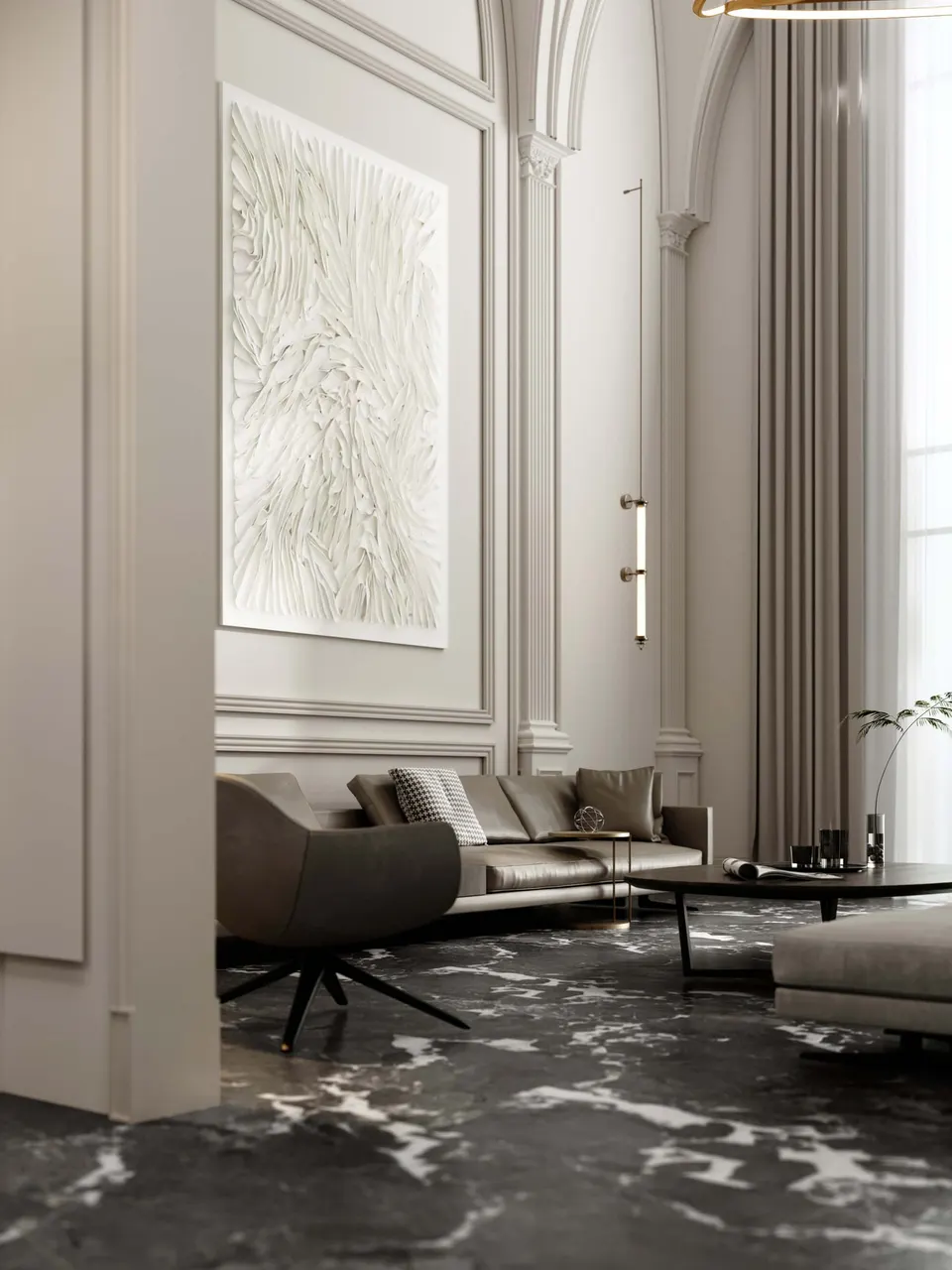 Warm Greige Sandstone-Look Porcelain Wall/Floor Tile