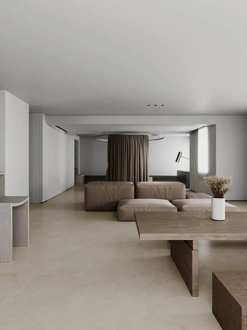 Soft Ivory White Sandstone-Look Porcelain Wall/Floor Tile