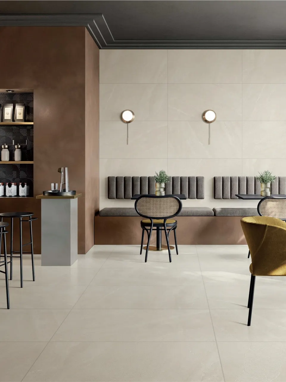Warm Beige Sandstone-Look Wall & Floor Porcelain Tile