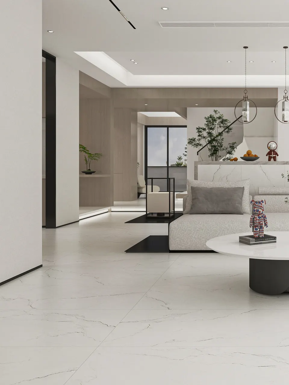 White Calacatta Marble-Look Wall & Floor Porcelain Tile