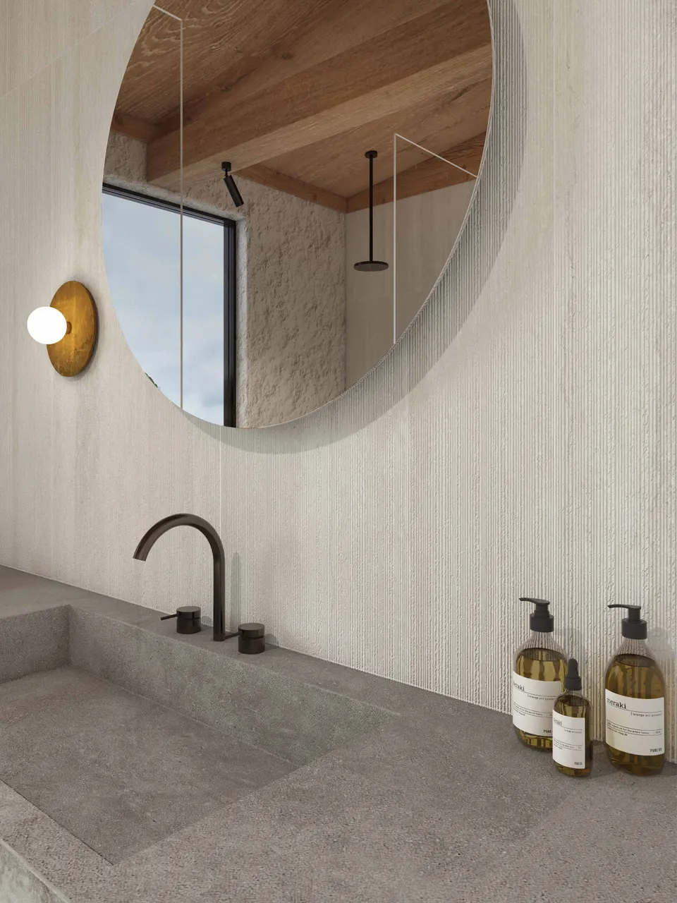 Ivory Travertine-Look Wall & Floor Porcelain Tile