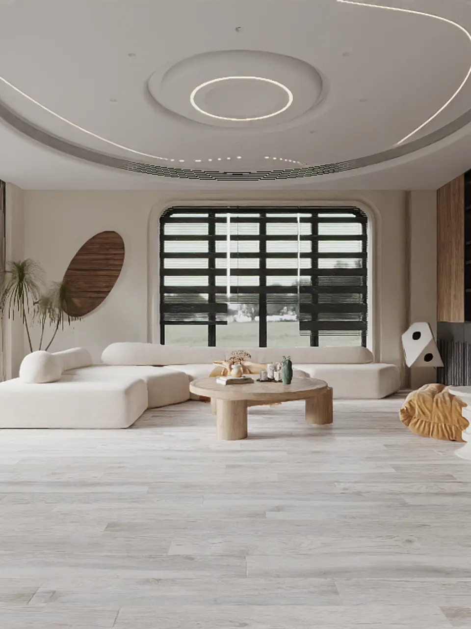 Ash White Weathered Oak Wood Look Porcelain Tile for Wall and Floor