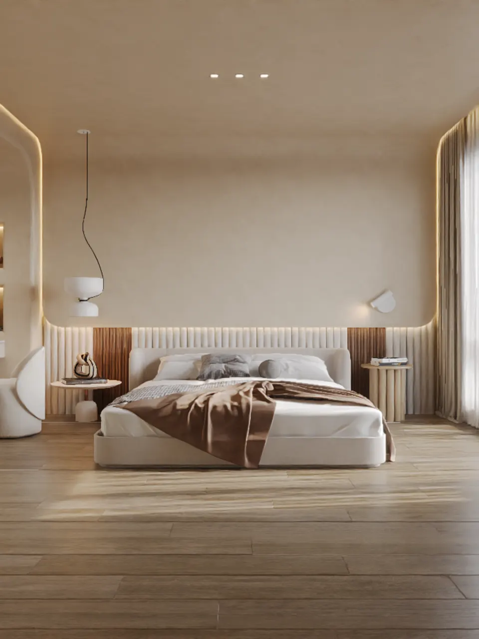 Taupe Beige Oak Wood Look Porcelain Tile for Wall and Floor