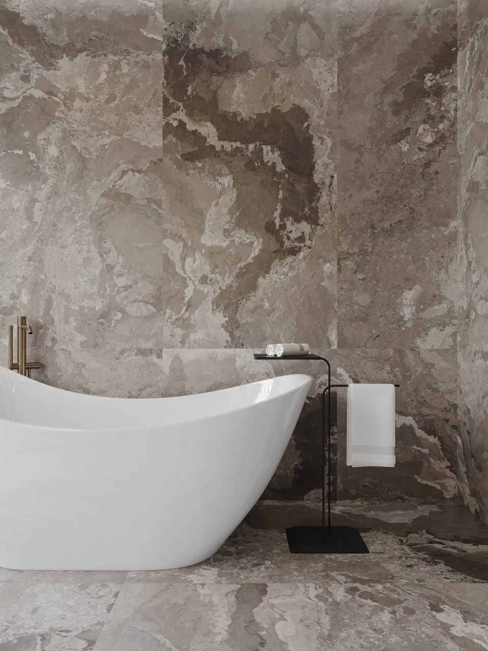 Smoky Taupe Sandstone-Look Porcelain Wall/Floor Tile