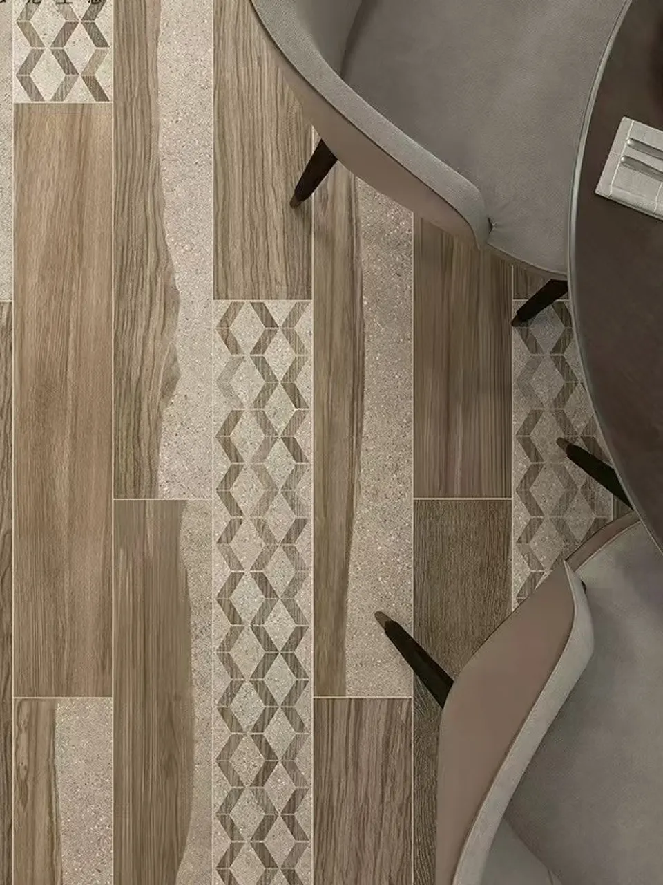 Golden Brown Teak Wood Look Porcelain Tile for Wall and Floor