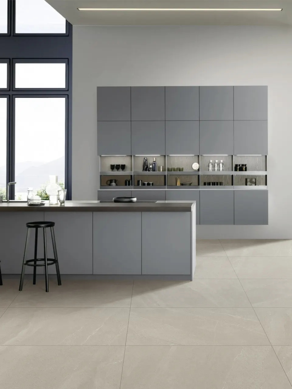 Light Beige Sandstone-Look Porcelain Wall/Floor Tile