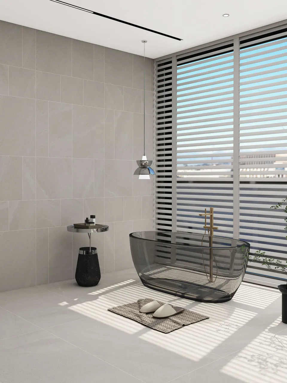 Soft Greige Sandstone-Look Porcelain Wall/Floor Tile