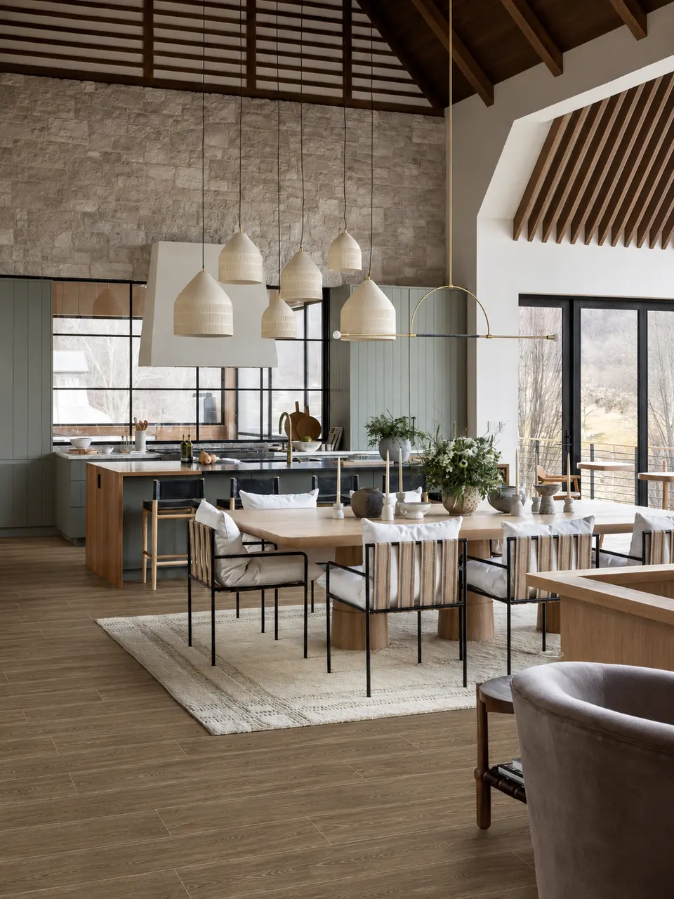 Smoked Grey Brown Oak Wood Look Porcelain Tile for Wall and Floor