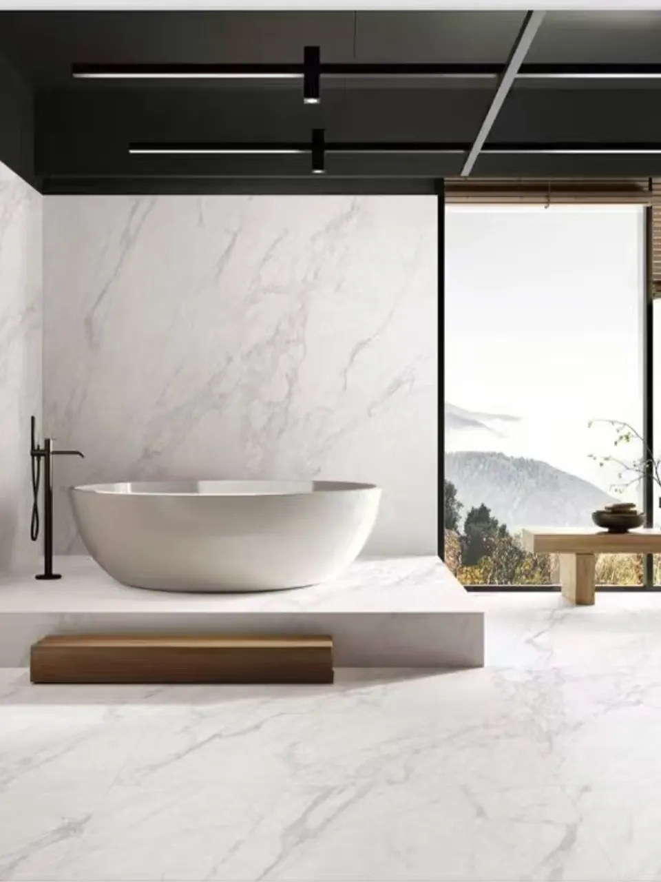 White Random jazz & carracata Marble-Look for Wall and Floor