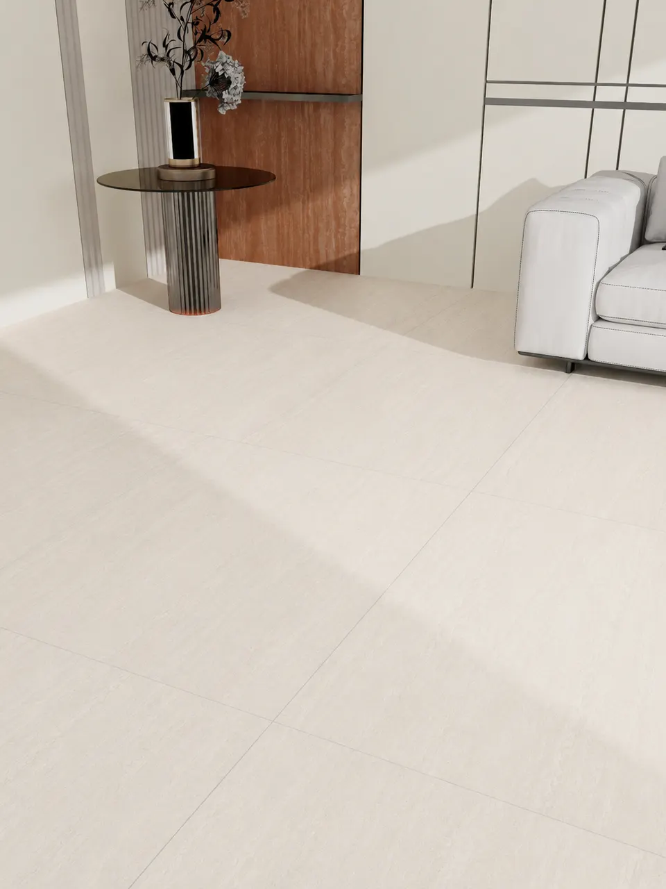 Light Beige Vein-Cut Travertine-Look Wall & Floor Tile