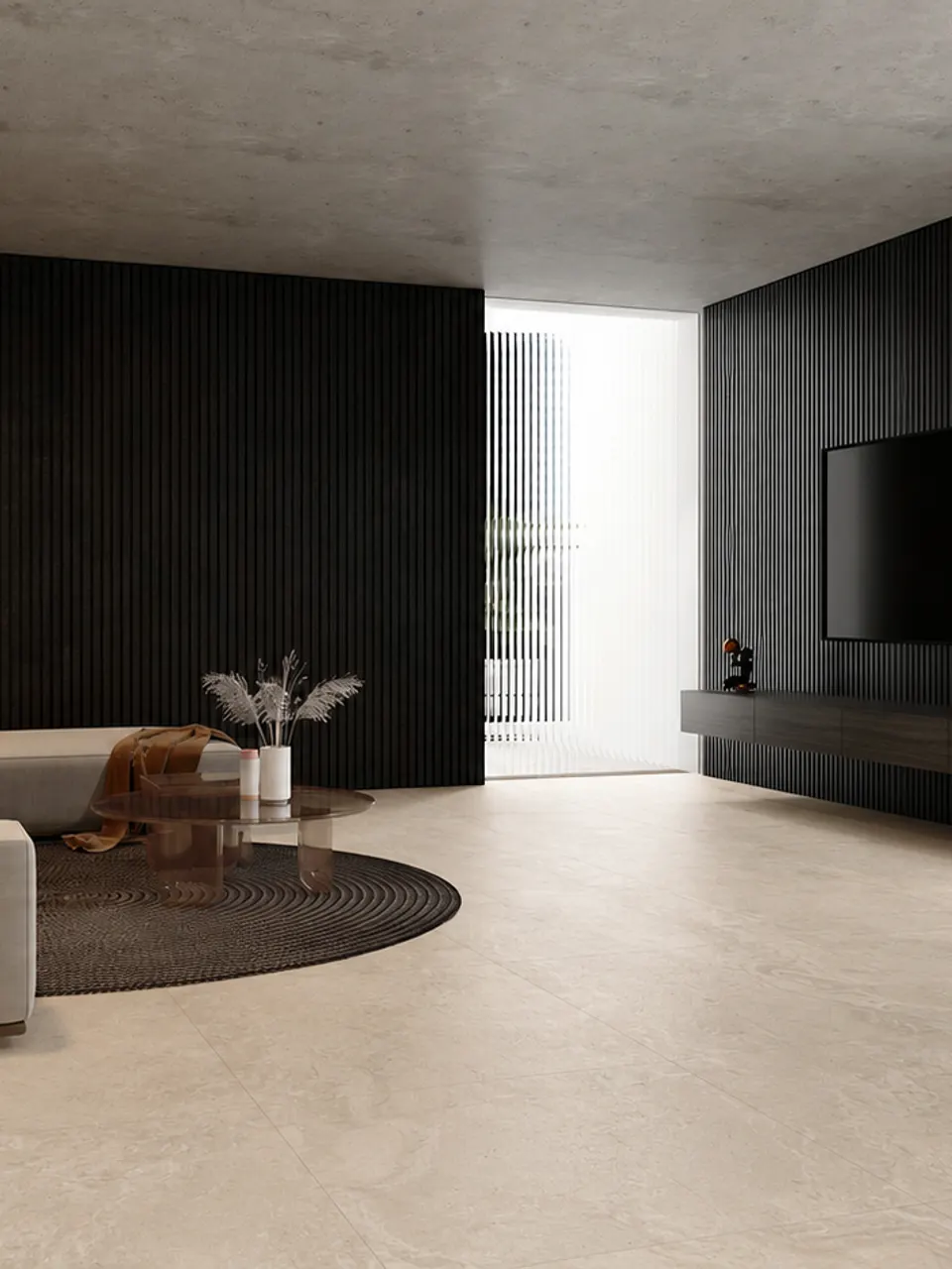 Light Cream Vein-Cut Travertine-Look Wall & Floor Tile