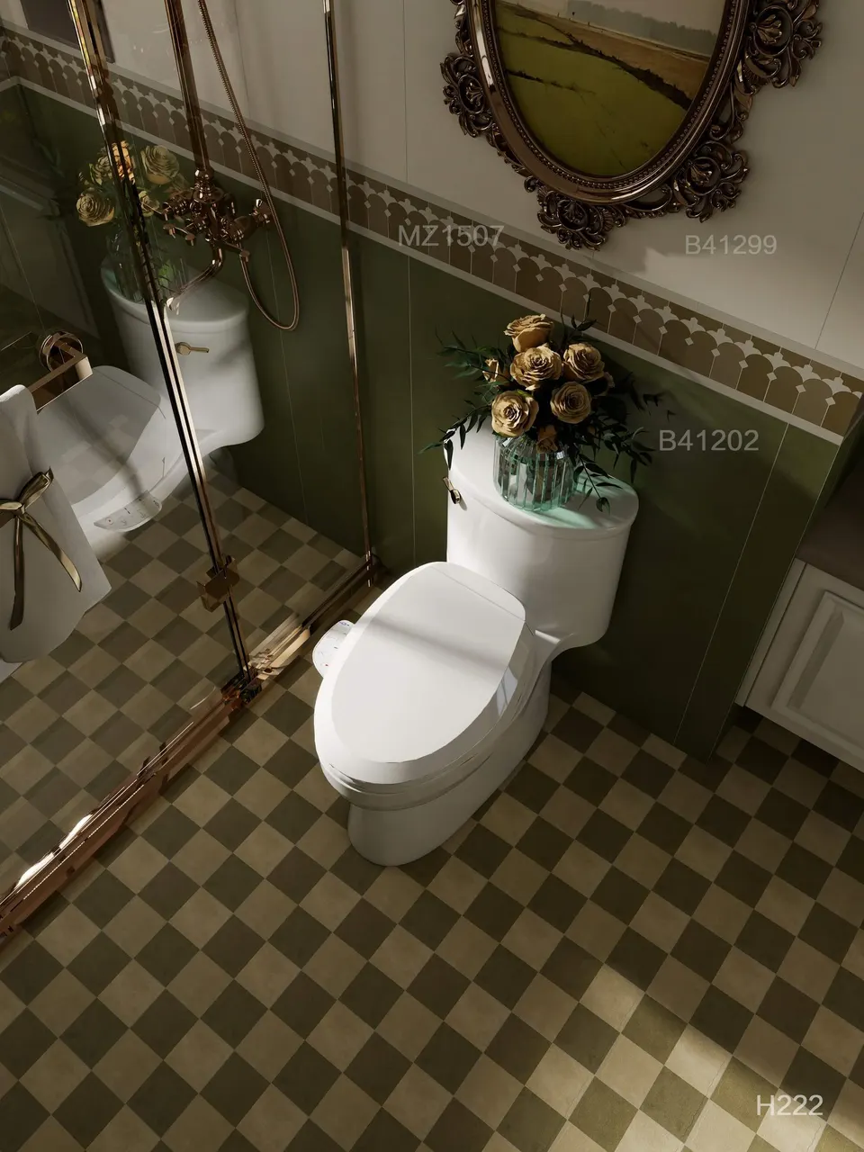 Warm Beige & Greige Checkerboard Pattern Decorative Tile for Wall & Floor