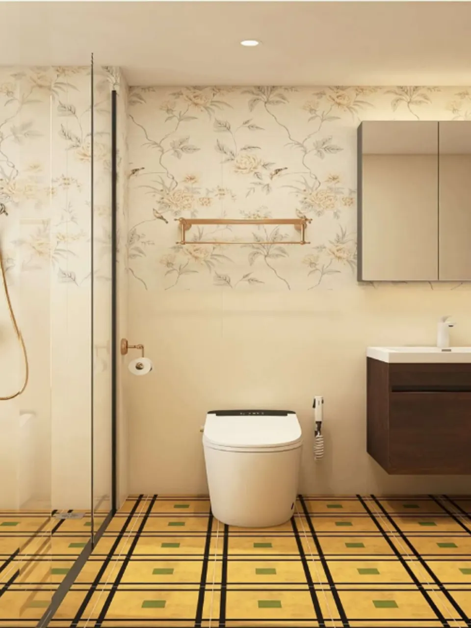 Sand Beige and Black Geometric Grid Frame Pattern Look Porcelain Tile for Wall & Floor