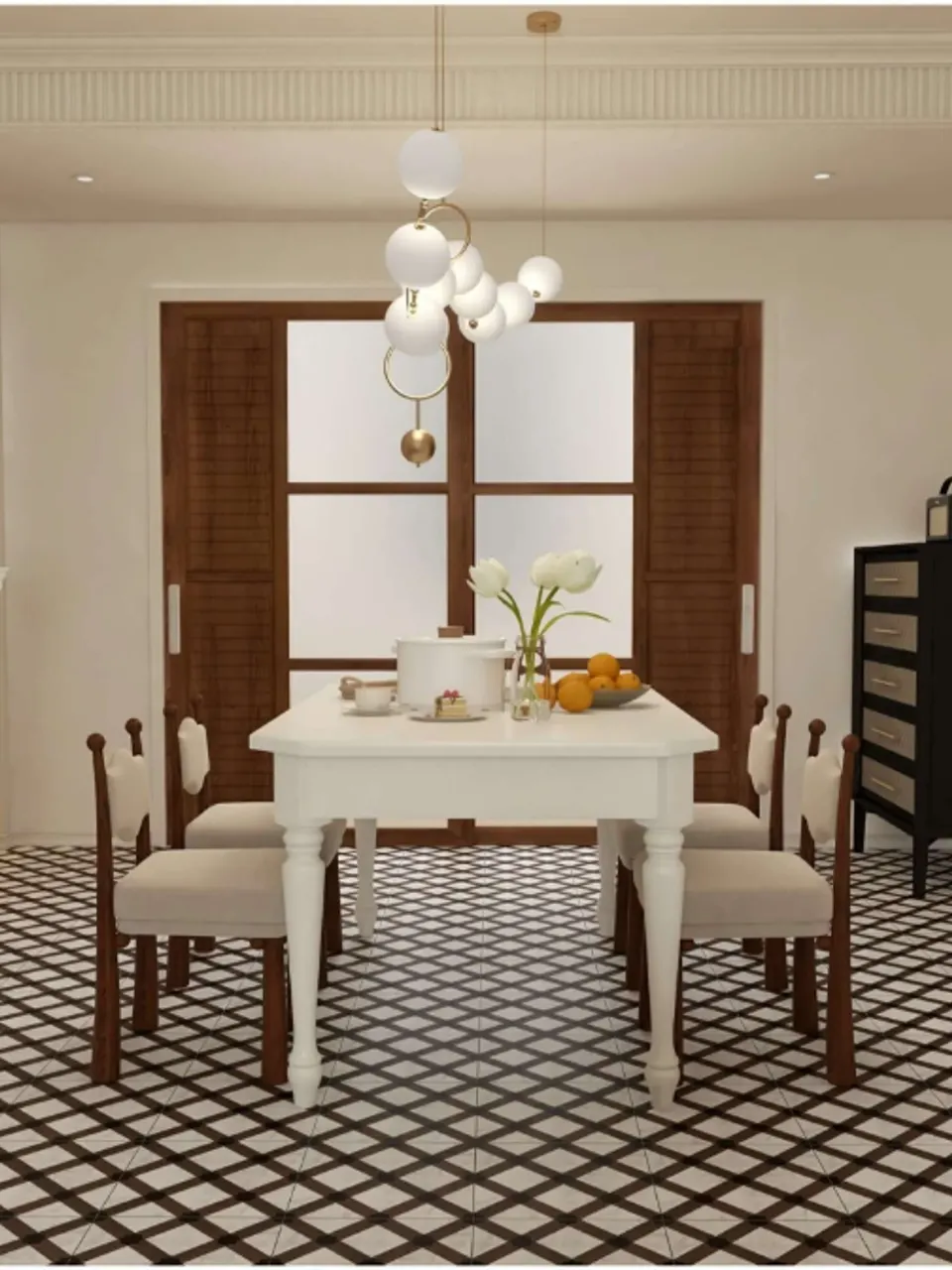 White Marble and Walnut Brown Mini Rosette Small Flower Tile for Walls and Floors