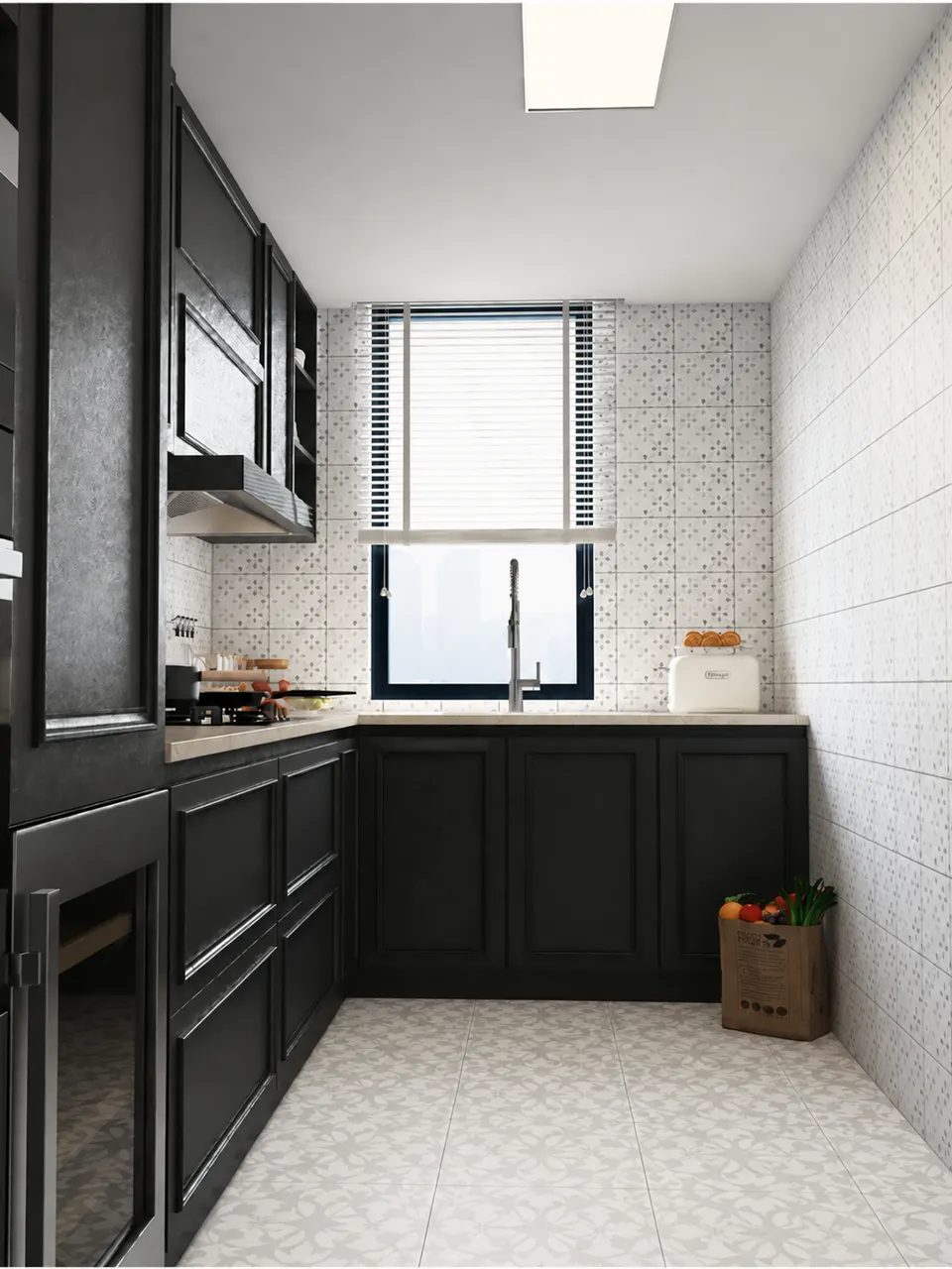 Light Grey Arabesque Floral Small Tile for Walls and Floors