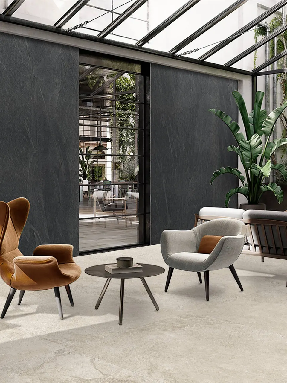 Grey & Brwon Marble-Look for Wall and Floor